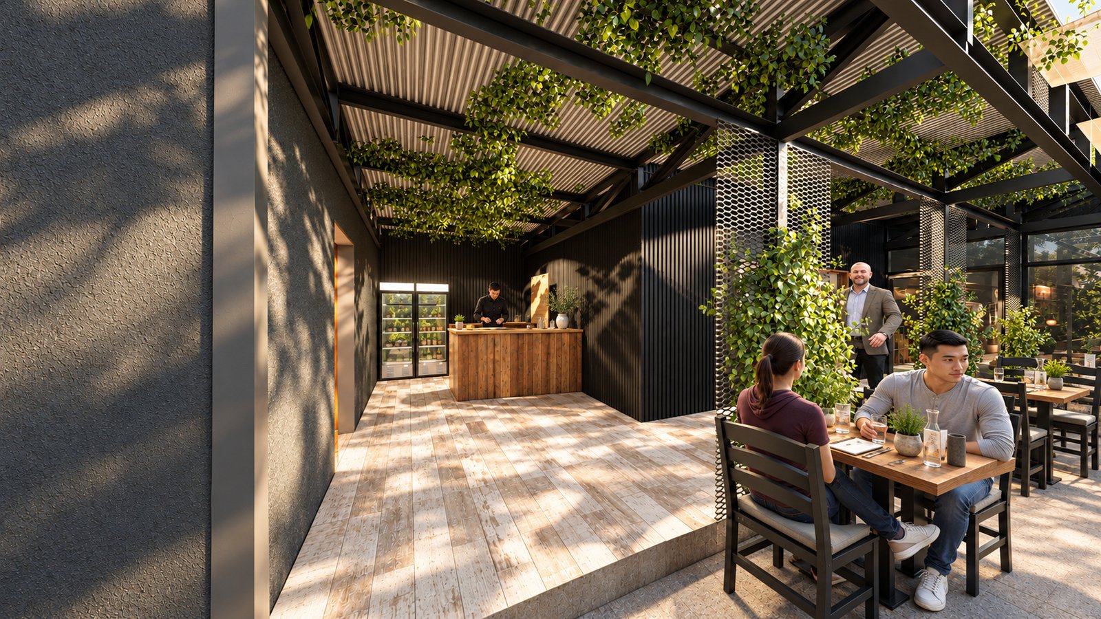 Restaurant Parchados, visualización 3D, vista 1