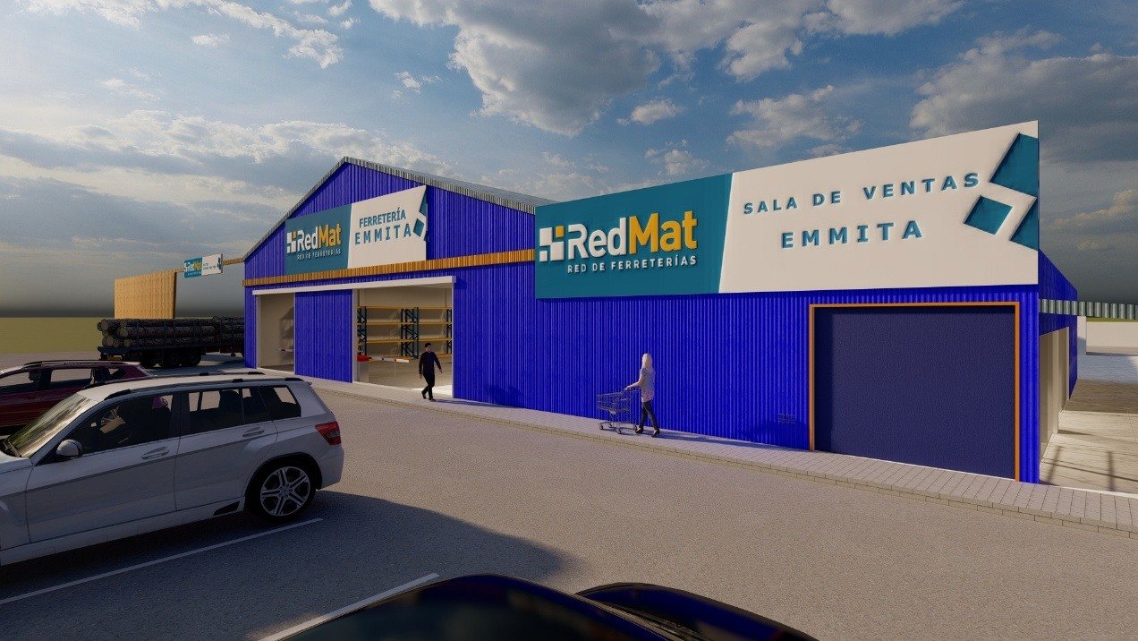 Ferretería Emmita, Pica. Visualización 3D de la fachada.